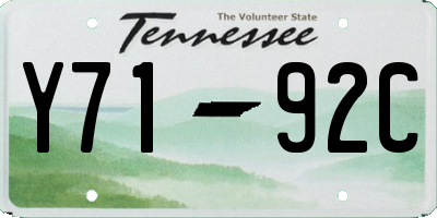 TN license plate Y7192C