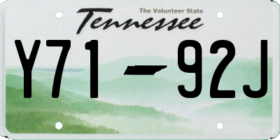 TN license plate Y7192J