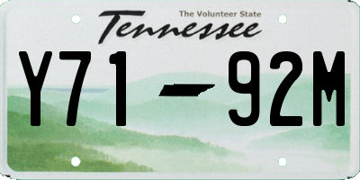 TN license plate Y7192M