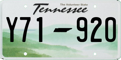 TN license plate Y7192O