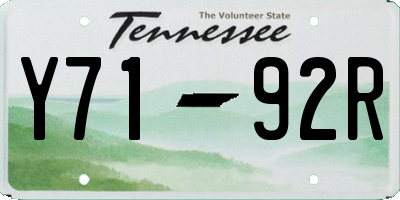 TN license plate Y7192R