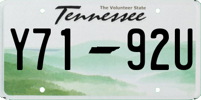 TN license plate Y7192U