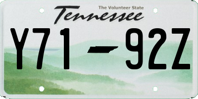 TN license plate Y7192Z