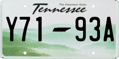 TN license plate Y7193A