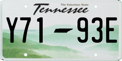 TN license plate Y7193E