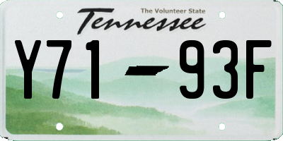 TN license plate Y7193F