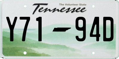 TN license plate Y7194D