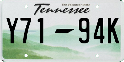 TN license plate Y7194K