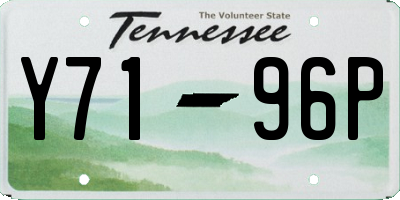 TN license plate Y7196P