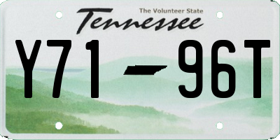 TN license plate Y7196T
