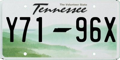 TN license plate Y7196X