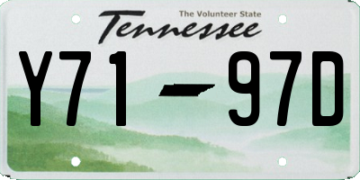 TN license plate Y7197D