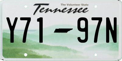 TN license plate Y7197N