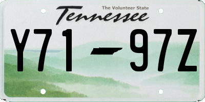TN license plate Y7197Z