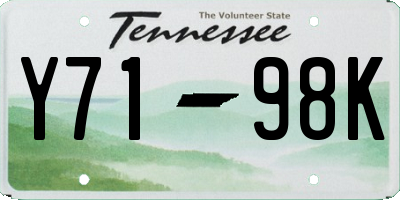 TN license plate Y7198K