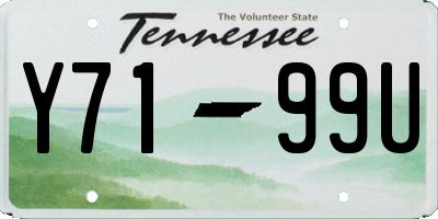 TN license plate Y7199U