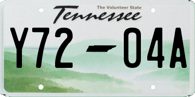 TN license plate Y7204A