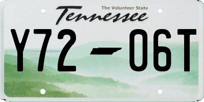 TN license plate Y7206T