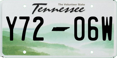 TN license plate Y7206W