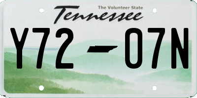 TN license plate Y7207N