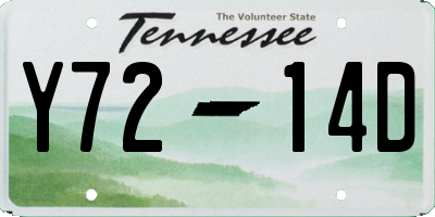 TN license plate Y7214D