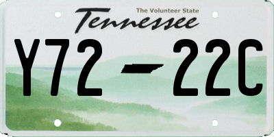 TN license plate Y7222C