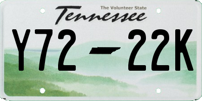 TN license plate Y7222K