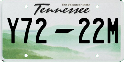 TN license plate Y7222M
