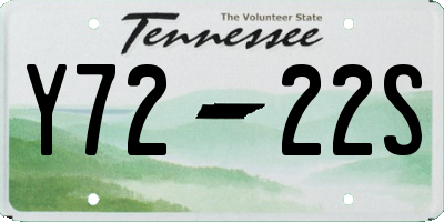 TN license plate Y7222S