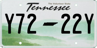 TN license plate Y7222Y