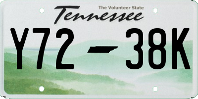 TN license plate Y7238K