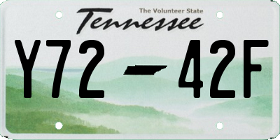 TN license plate Y7242F