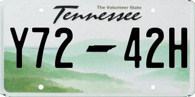 TN license plate Y7242H