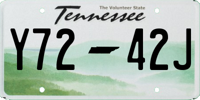 TN license plate Y7242J