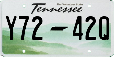TN license plate Y7242Q