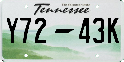 TN license plate Y7243K