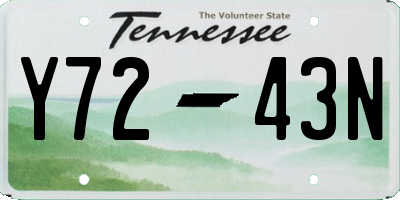 TN license plate Y7243N