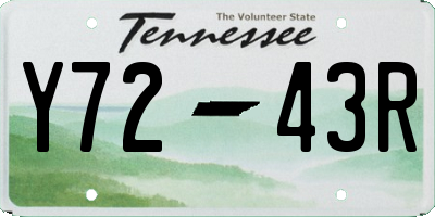 TN license plate Y7243R