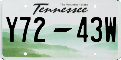 TN license plate Y7243W