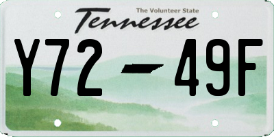 TN license plate Y7249F