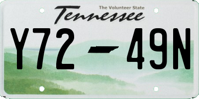 TN license plate Y7249N