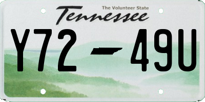 TN license plate Y7249U