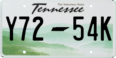 TN license plate Y7254K
