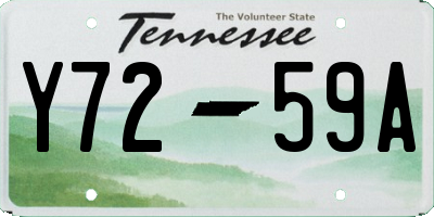 TN license plate Y7259A