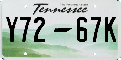 TN license plate Y7267K