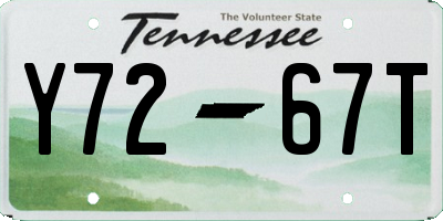 TN license plate Y7267T