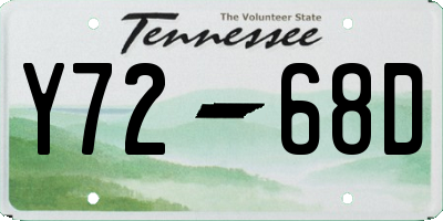 TN license plate Y7268D