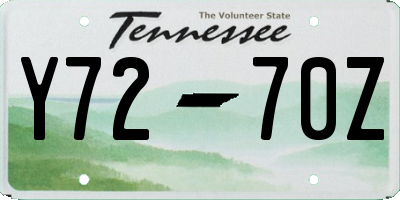 TN license plate Y7270Z