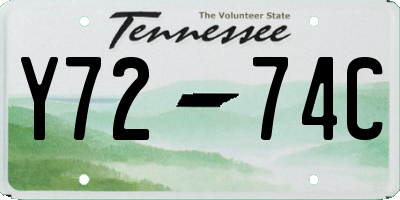 TN license plate Y7274C