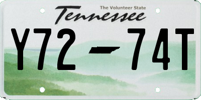 TN license plate Y7274T